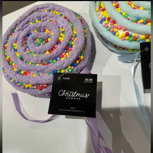 🌸NEW HOBBY LOBBY 3 Pieces Candy 🍭 Lollipops Christmas Ornaments With Tags. - Picture 6 of 10